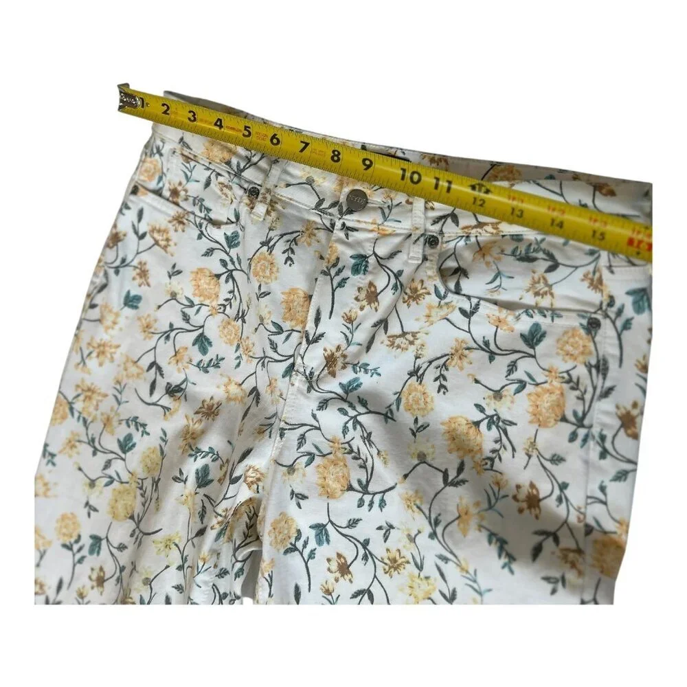 NYDJ Jeans Women's Size 10 Floral Sheri Slim Lift x Tuck Ankle Straight Beach - Picture 11 of 13
